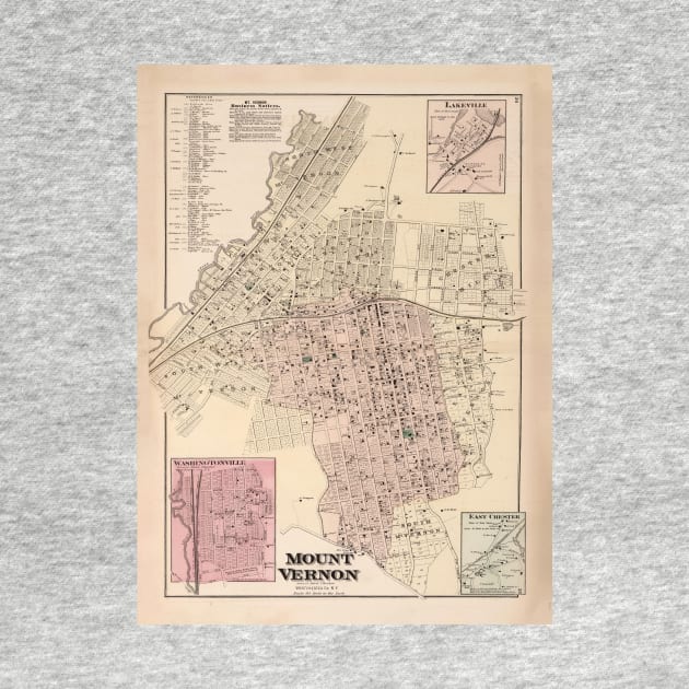 Vintage Map of Mount Vernon NY (1872) by Bravuramedia